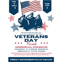 Veterans Day Parade Friday, 11/11 